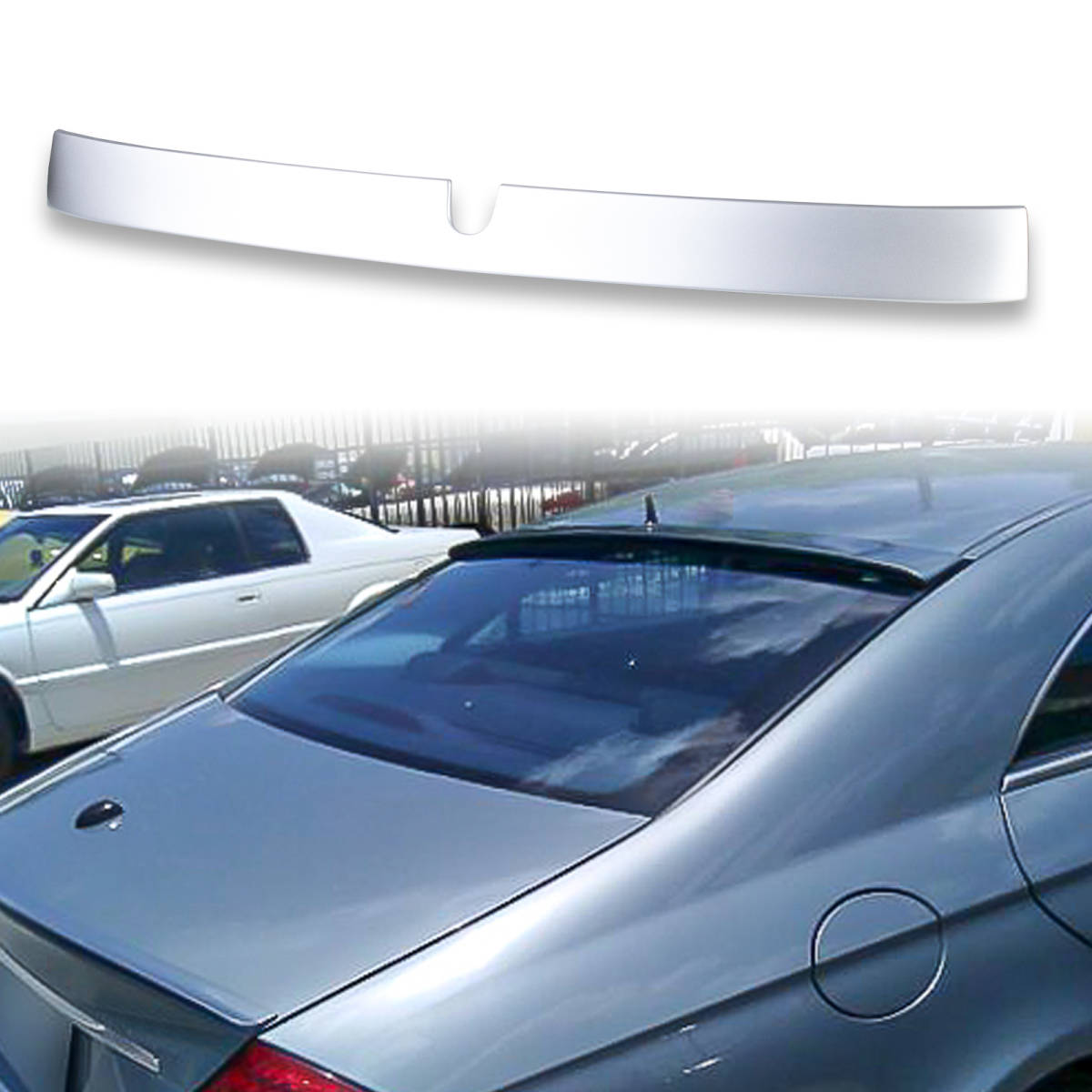 純正色塗装済 ABS製 ルーフ スポイラー メルセデスベンツ用 CLSクラス C219 Lタイプ ポン付け カラーコード:775 QRS-27189拍卖