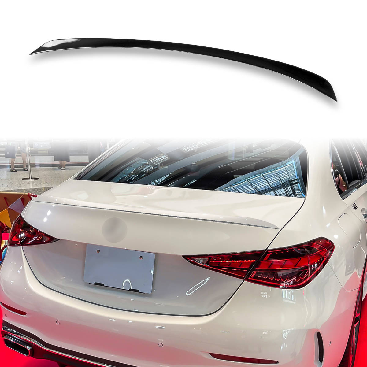 純正色塗装済 ABS製 トランクスポイラー メルセデスベンツ用 Cクラス W206 C63Sタイプ ポン付け カラーコード:040 QTS-51016拍卖