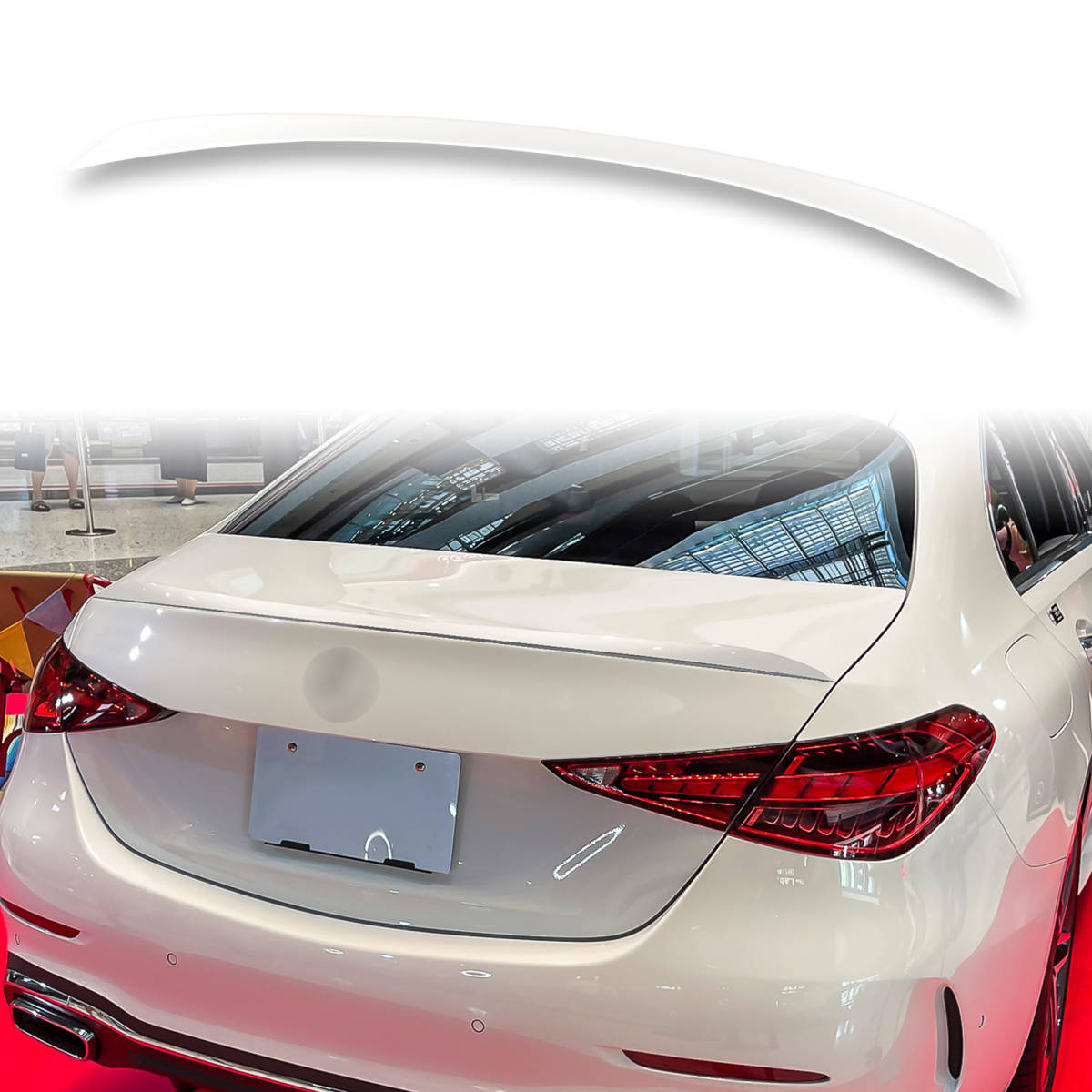 純正色塗装済 ABS製 トランクスポイラー メルセデスベンツ用 Cクラス W206 C63Sタイプ ポン付け カラーコード:149 QTS-51016拍卖