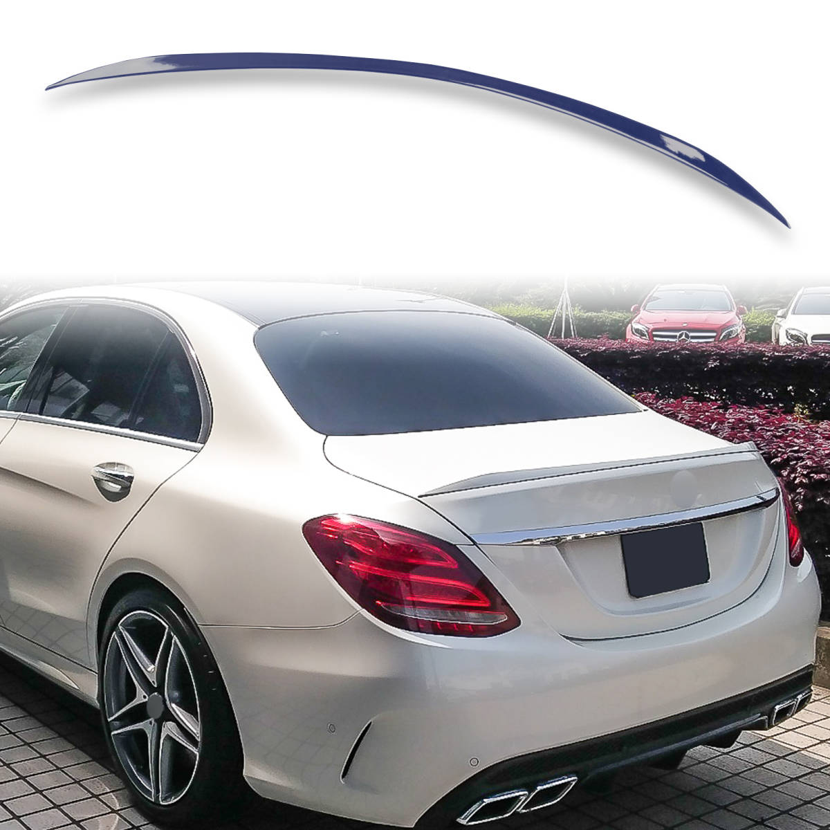 純正色塗装済 ABS製 トランクスポイラー メルセデスベンツ用 Cクラス W205 C63Sタイプ ポン付け カラーコード:890 QTS-51020拍卖