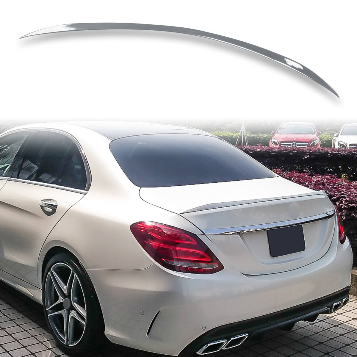 純正色塗装済 ABS製 トランクスポイラー メルセデスベンツ用 Cクラス W205 C63Sタイプ ポン付け カラーコード:992 QTS-51020拍卖