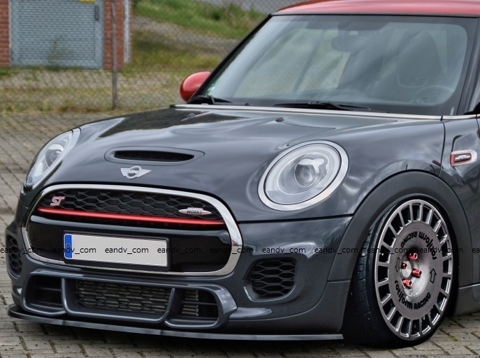 即納ミニ クーパーS F55/F56/F57前期+LCI中期JCWバンパー フロントリップ スポイラー エアロ スプリッター カバー ディフューザー カナード拍卖