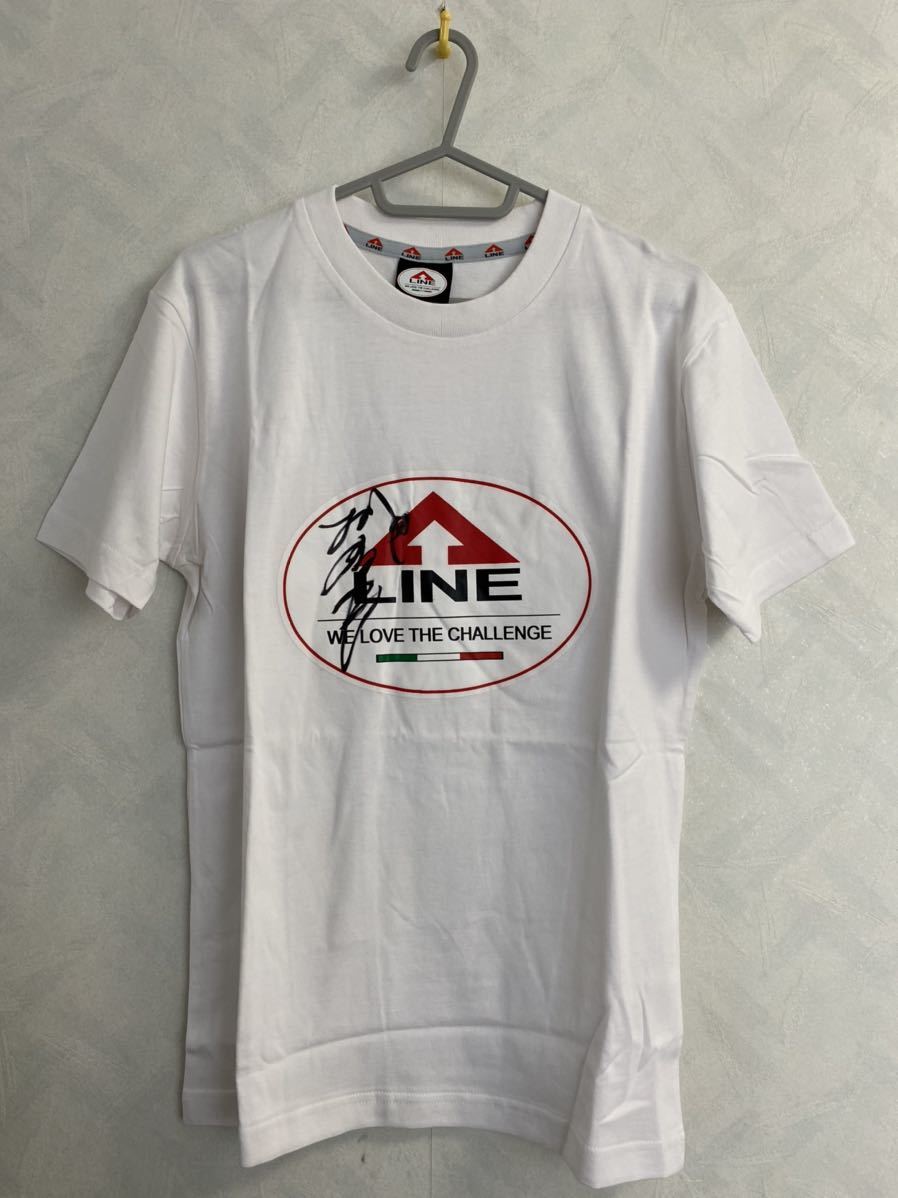 未使用品 A-LINE 城彰二直筆サイン入りTシャツ サイズS 元サッカー日本代表 JOチャンネル エーライン レアル・バリャドリード 横浜FC拍卖