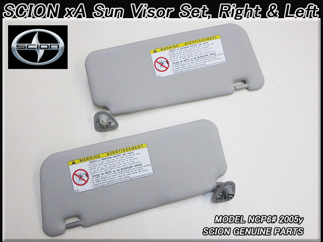 イストNCP60/SCION/サイオンxA純正USサンバイザー左右2点グレー色(05yモデル)/USDM北米仕様トヨタiStルームバイザー英文字USA注意書き入り拍卖