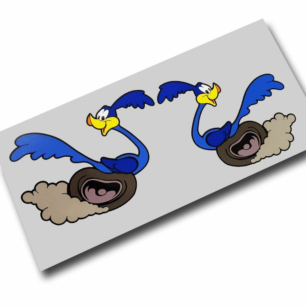 海外 限定品 送料込み Road Runner Decal Sticker ロードランナー ステッカー シール デカール 130mm x 100mm 2枚セット ステッカー拍卖
