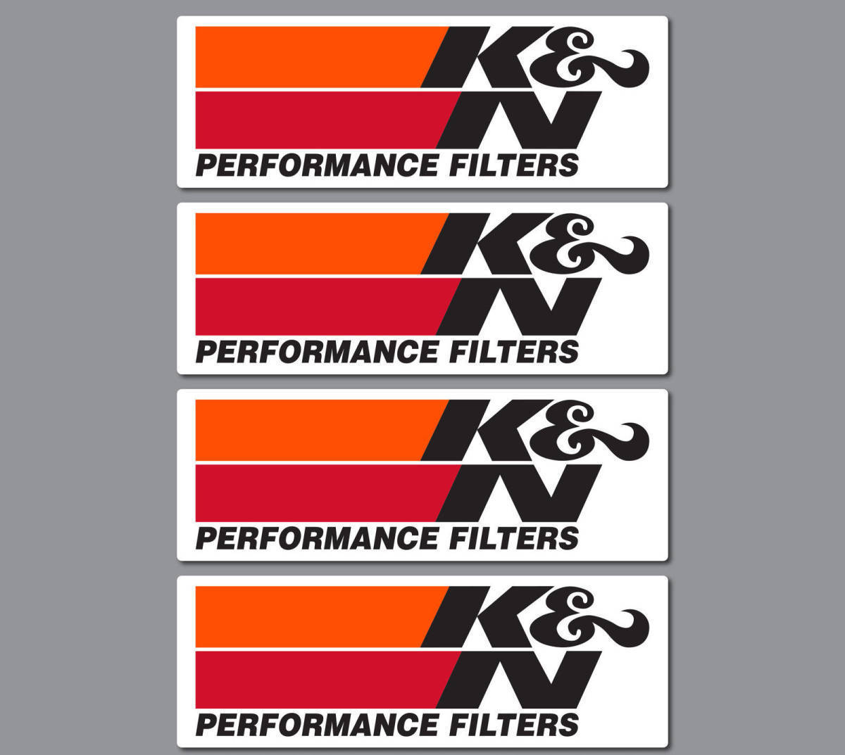海外 限定品 送料込み K&N Performance エアフィルター エアクリーナ 4枚セット 100mm x 35mm 車 バイク ステッカー拍卖