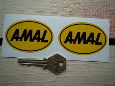 海外 限定品 送料込み Amal Black & Yellow ステッカー シール ×2 25mm拍卖