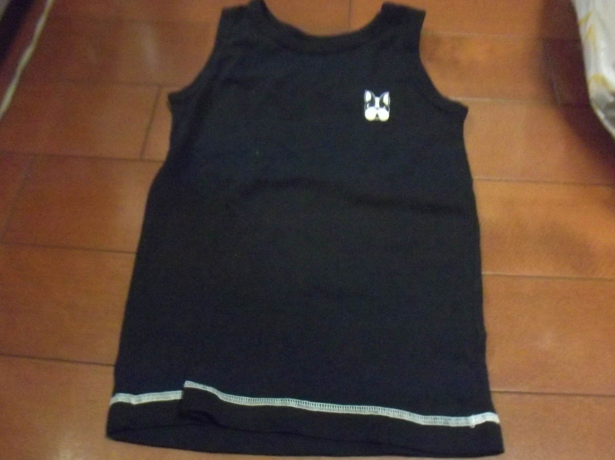 値下げ 新品 フーセンウサギ 男児 下着 ランニング タンクトップ 黒 サイズ120 クリックポスト発送可 切手可拍卖
