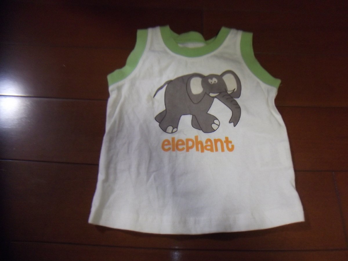 新品 男児 タンクトップ ノースリーブ ぞう 象 サイズ80 切手可 クリックポスト発送可拍卖