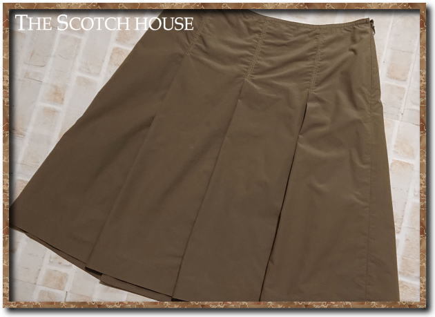 ☆THE SCOTCH HOUSE スコッチハウス プリーツスカート カーキ☆拍卖