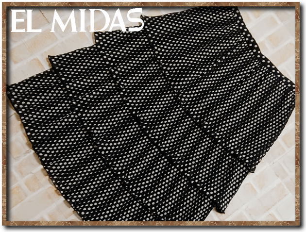 美品!!☆EL MIDAS エルミダ 水玉プリーツスカート 黒☆拍卖