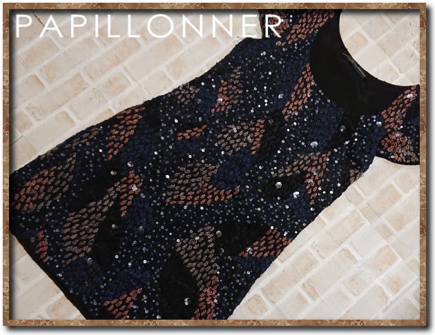 ☆PAPILLONNER パピヨネ 刺繍&スパンコール付きワンピース☆拍卖