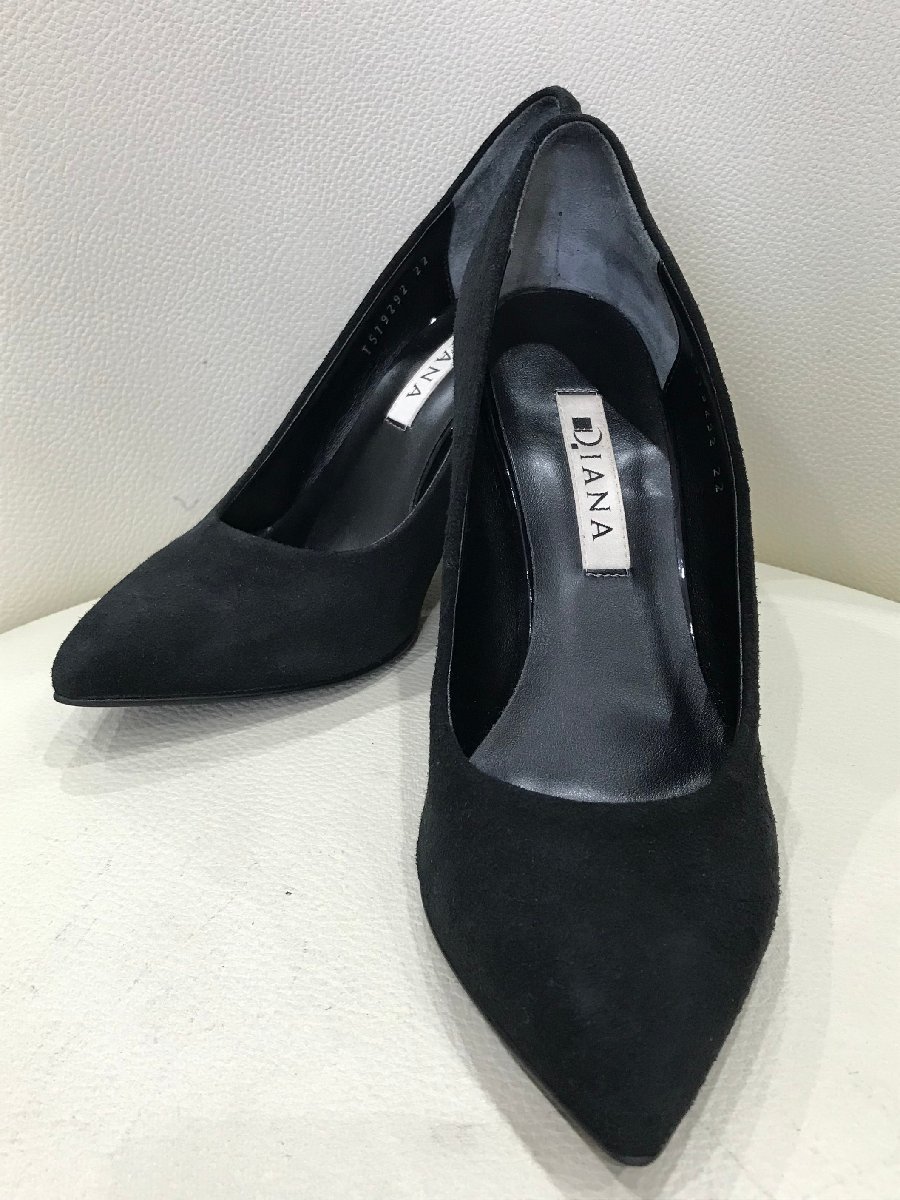 ■【YS-1】銀座ダイアナ DIANA パンプス ■ ブラック系 × グレー系 22cm ヒール高8,5cm ■ 日本製 【同梱可能商品】K■拍卖