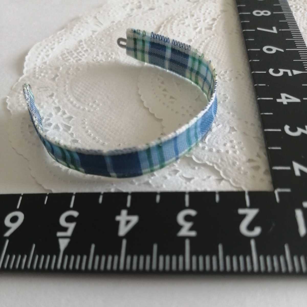 tia*゜☆: 水色 チェック カチューシャ ドール用 タミーちゃん ペッパーちゃん サイズ カチューシャ ヘアアクセサリー拍卖