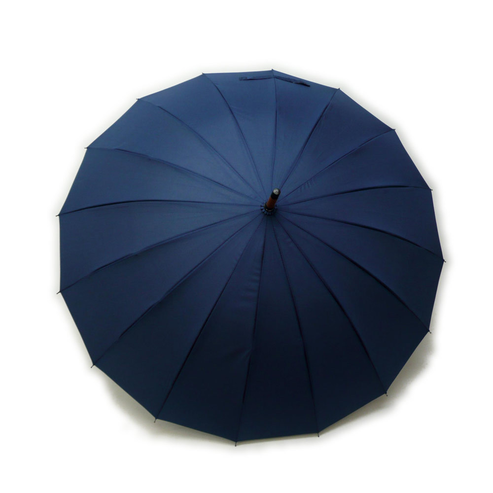 同梱可能 ジャンプ傘 和傘 16本骨 ポンジー #530 直径94cmのワイドサイズ ネイビー(藍)x1本拍卖