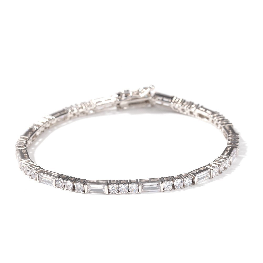 ZJM255 高級感 誕生日 ホワイトゴールド マイアミチェーン ブレスレット バングル 18KGP メンズ レディース 高品質 極太喜平新品 拍卖