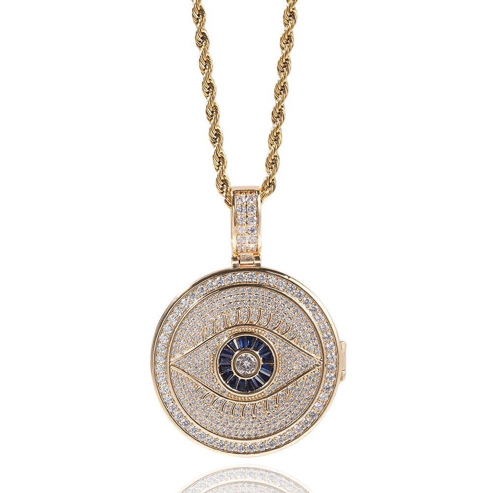 ZJM281 メンズ レディース 高品質 プレゼント ゴールド マイアミチェーン ネックレス アルバム プロビデンスの目 18KGP 極太喜平拍卖