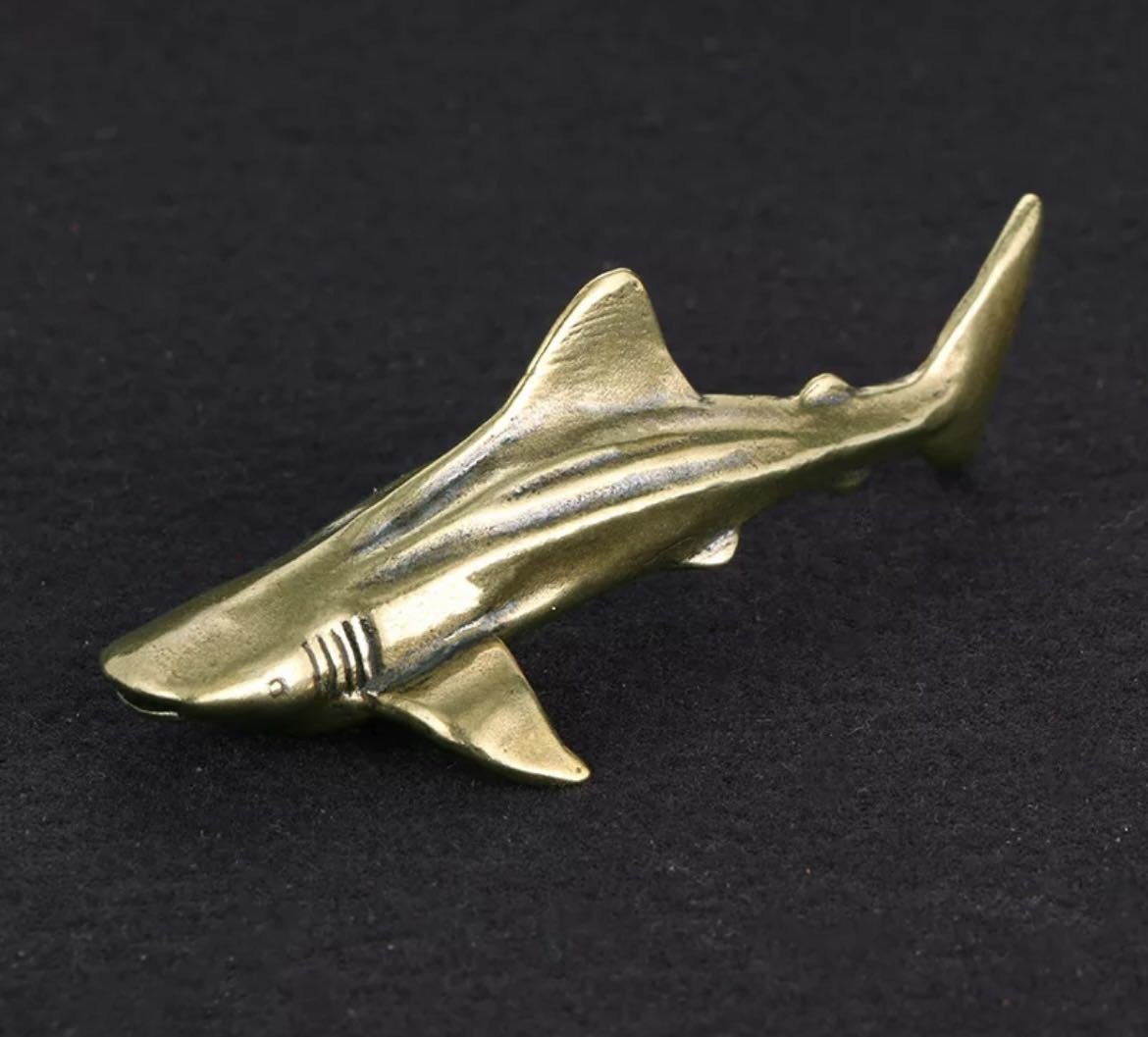 LHH421★鮫 シャーク インテリア アンティーク 置物 小物 装飾 彫刻 真鍮のサメ レトロ ミニチュア 銅 真鍮 雑貨 サメ拍卖