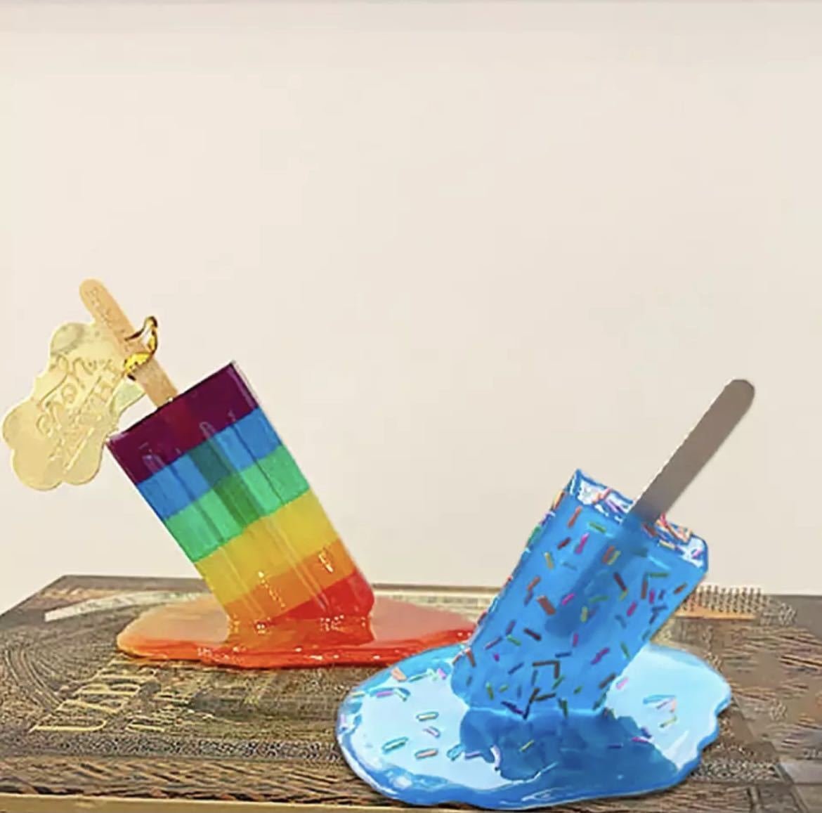 LHH746★アイスキャンディー ポップアート インテリア オブジェ 置物 小物 かわいい モダン アート アイスクリーム アイス メルト 樹脂拍卖