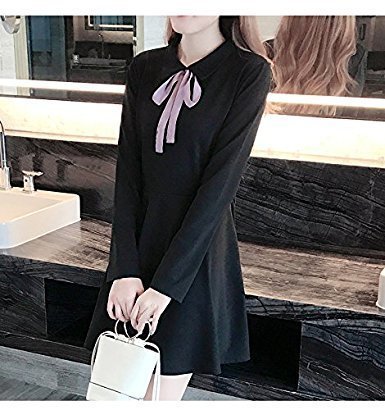 LHW55★ フォーマル 結婚式長袖 Aラインフレアワンピース ミニ丈 黒ブラック XL-5XL大きいサイズ きれいめ 二次会 フリル拍卖