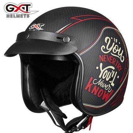 TZX523★バイクヘルメット 炭素繊維 ジェットヘルメット バイザー付き ハーレージェットヘルメット 拍卖