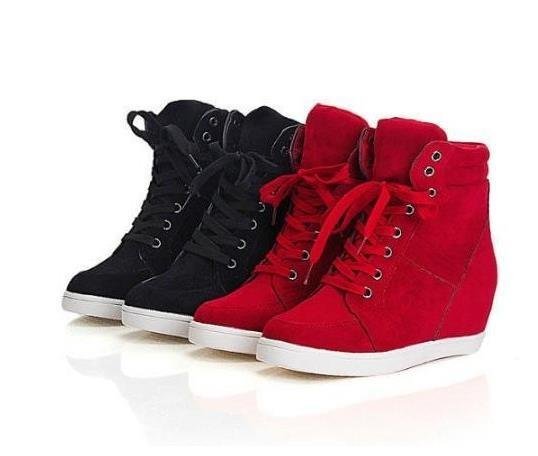 LHK530★レデース キャンバス スニーカー ハイヒール 厚底 インヒール カジュアル シューズ 運動靴拍卖