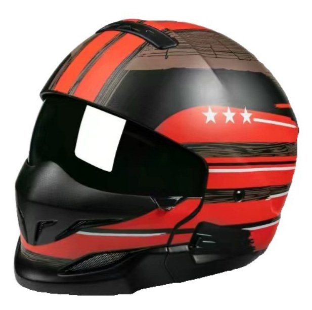 TZX324★人気オートバイヘルメットサムライブラックスコーピオンヘルメットハーレーレトロコンビネーションヘルメット顎部分着脱できる拍卖