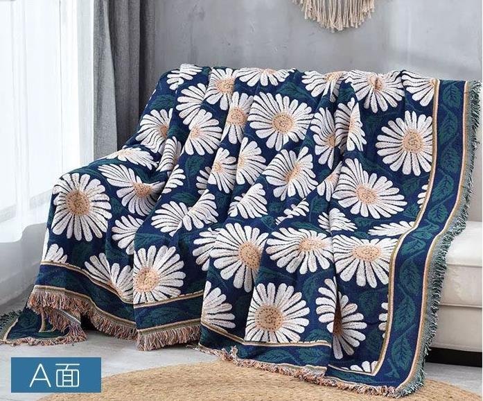LHK317★多機能 花柄 ソファカバー マルチカバーフリンジ付き 毛布 ブランケットベッド 洗える 四季通用 北欧風 130*180㎝拍卖