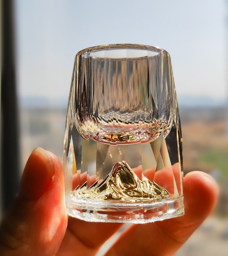 PYD549★金山らっをあしたョットグ シラス ペア セット ▲ ウィスキー 山脈 グガラス ラス 亜鉛 金メッメッキキ 高級 ガラスカップ 拍卖