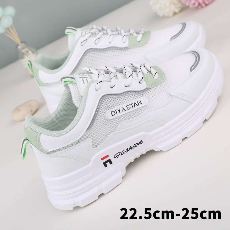 CJM10★スニーカー レディース ローカット シューズ 靴 スポーツ 運動靴 軽量 通気性 カジュアル 歩きやすい サイズ25 緑拍卖