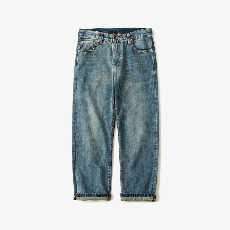LHH108★レトロ カーゴパンツ デニム パンツ ジーンズ ストレート メンズ ゆったり 大きいサイズ ウォッシュ加工 L拍卖