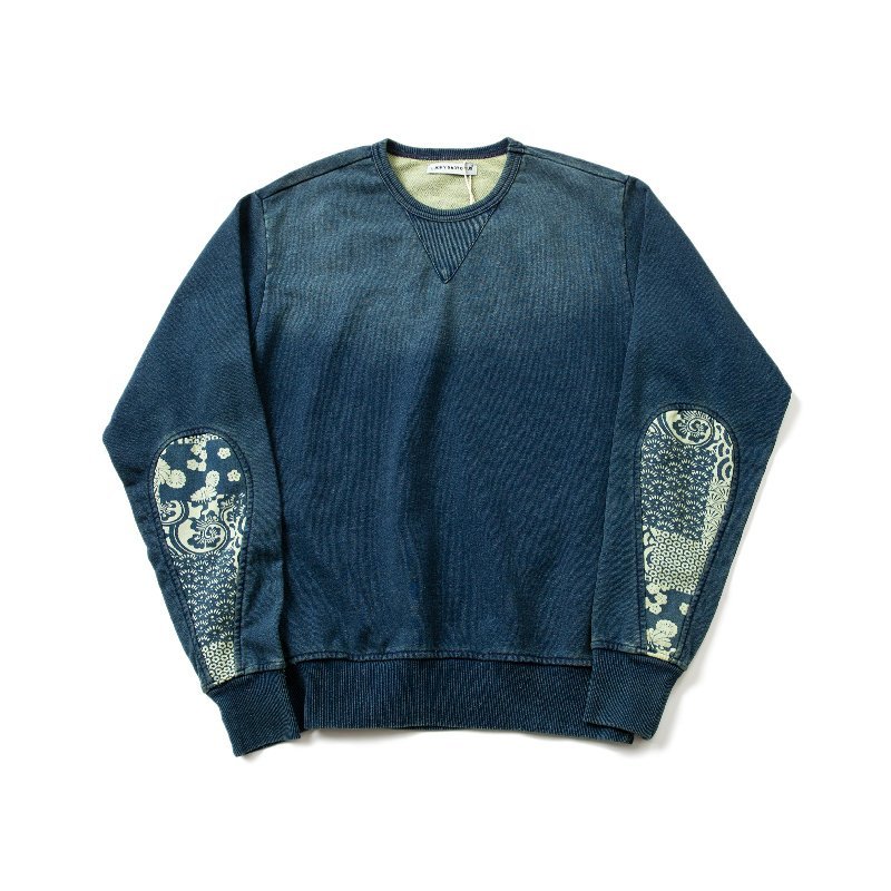 LHH120★アメカジ スウェット メンズ インディゴ 着やすい 藍染 刺繍 長袖 トレーナー パーカー 天然藍 綿100% 濃紺 M~2XL拍卖