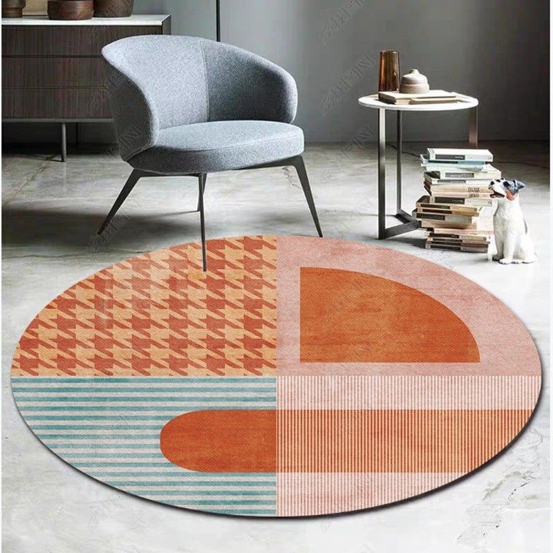 TZX978★サイズ変更可 キャンバスコーヒーテーブル ラウンドマット シンプル 回転バスケット ソフト 寝室 140cm×140cm 67 拍卖