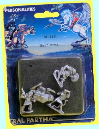 ▲▲最終品★#01-115▼ HALF ORCS 4体入★RAL PARTHA★01-Personalities 25㍉ メタル人形★一次流通 新品未開封未使用 レア 台紙被災難有拍卖