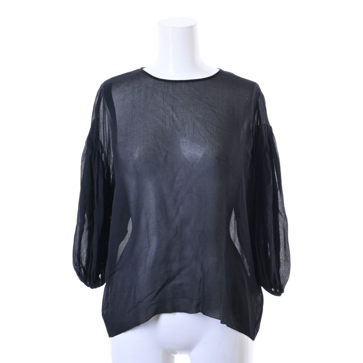 ACNE シルク ブラウス 32 ブラック アクネ KL4CBUK261拍卖