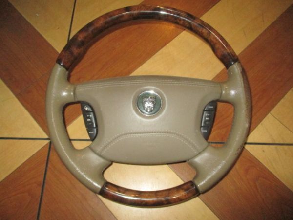 ■ジャガー Sタイプ ステアリング 中古 C2C17445AEK 43744 00743/04/03/92858E7 X200 ハンドル ウッドレザーコンビ R パフォーマンス■拍卖