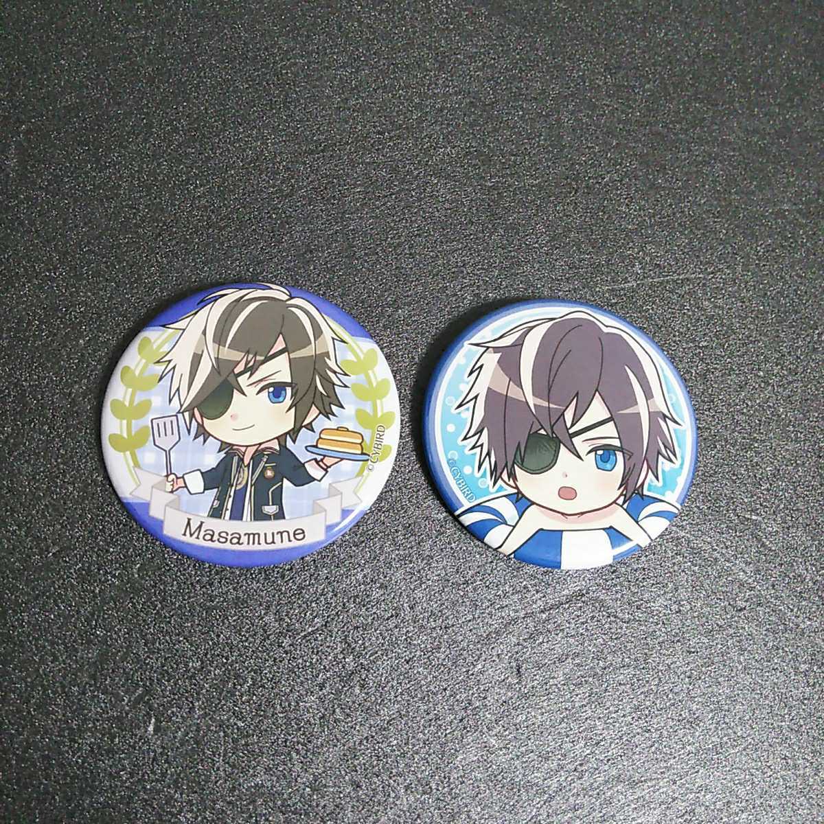 ● イケメン戦国「伊達政宗 缶バッジ 2個」缶バッチ デフォルメ パンケーキ 浮き輪拍卖