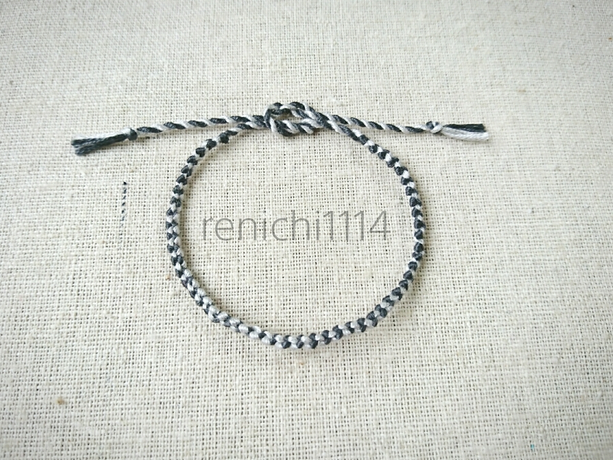 ミサンガ☆濃淡グレー☆ブレスレット☆アンクレット拍卖