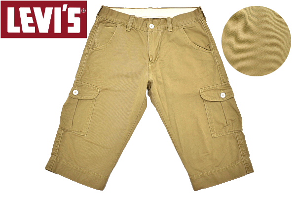 P-799★超美品★Levi's リーバイス SC503-39★ヴィンテージ クラッシュ加工 ベージュ ハーフ ショート カーゴ パンツ W30拍卖