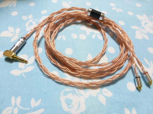 切り込み入 MMCX ケーブル MOGAMI 2944 八芯 ブレイド 編み込み 3.5mm3極 L字コネクタ (カスタム対応可能) Shure Westone Campfire Audio拍卖