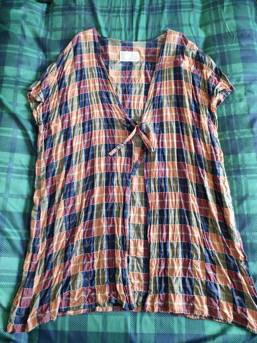 cheer札幌 チェック羽織りロング レッド 赤 重ね着ファッション拍卖