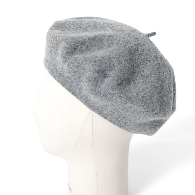古着 Rebecca レベッカ ウールフェルト ベレー帽 灰 キャップ 帽子 レディース拍卖