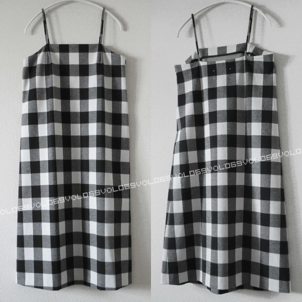 メゾン マルタン マルジェラMAISON MARTIN MARGIELA 1ブロック チェック ギンガム コットン ブレンド ストレッチ キャミ ワンピース40拍卖