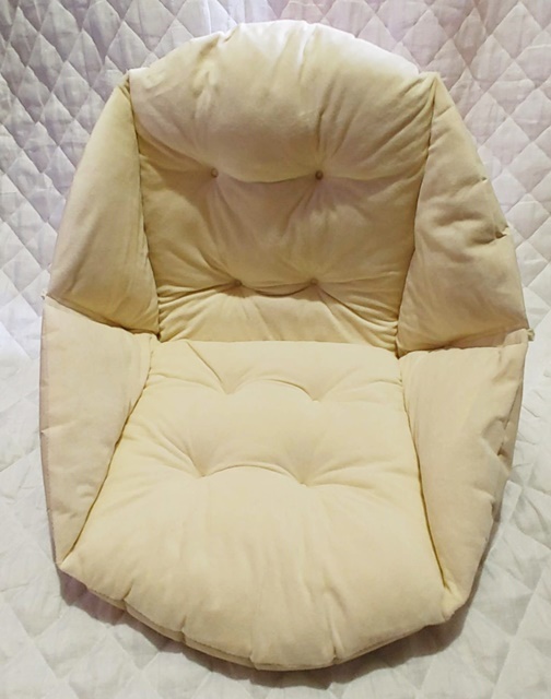 椅子用クッション 背もたれ シートクッション 座布団 ふわふわ 秋冬向き 左右に紐 クリーム色拍卖