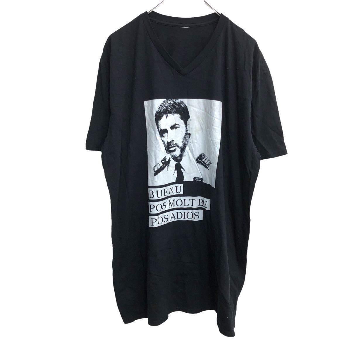 半袖 プリントTシャツ Lサイズくらい Vネック ブラック 古着卸 アメリカ仕入 t2206-3742拍卖