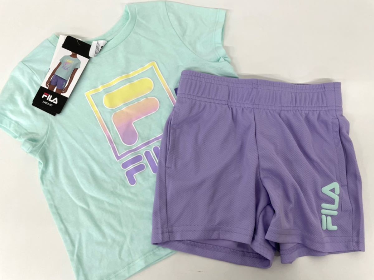 新品■FILA フィラ キッズ 半袖シャツ パンツ 2点セット XS (6) パステル 可愛い♪拍卖