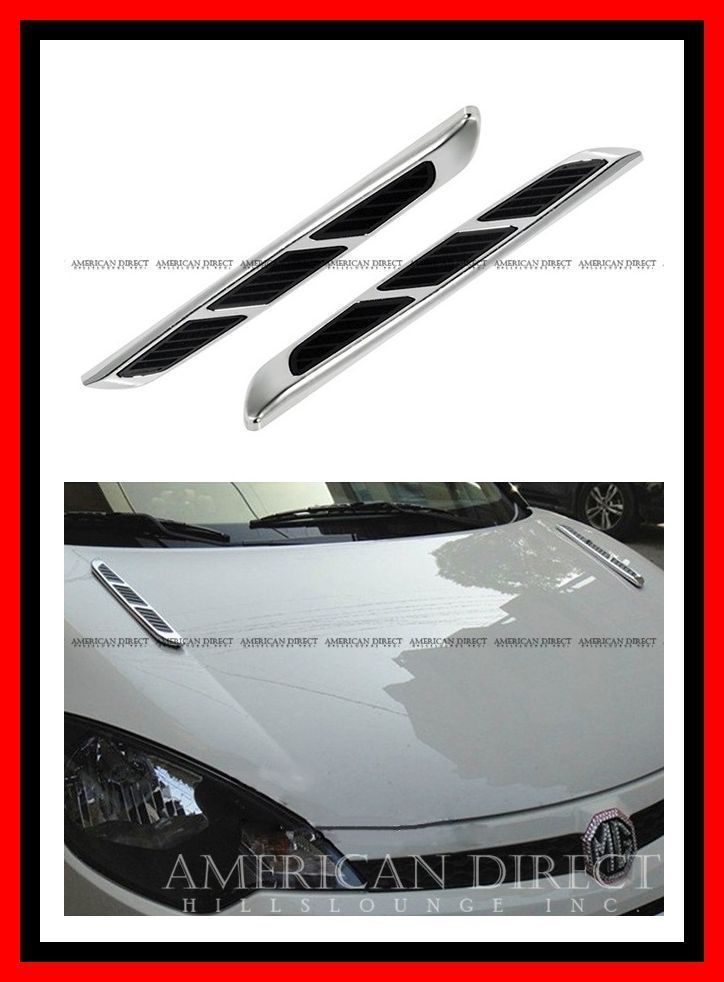 【クローム】汎用 フェンダー ダクト ロングタイプ アメ車 サイド ベント ステッカー キャデラック フォード リンカーン シボレー拍卖