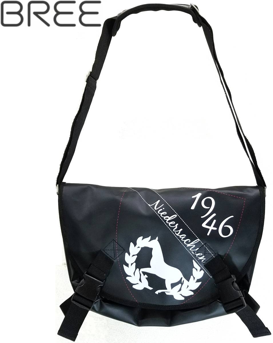 送料920円~(即決は送料無料)BREEメッセンジャーバッグ ドイツ斜め掛けショルダー黒メンズ パソコン通学PCバッグ学生鞄ブラック ブリー拍卖