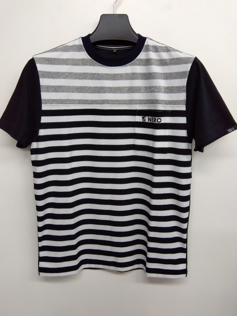 Tシャツ 40%OFF BIANERO パイル生地ボーダー(48)L 新品 送料無料拍卖