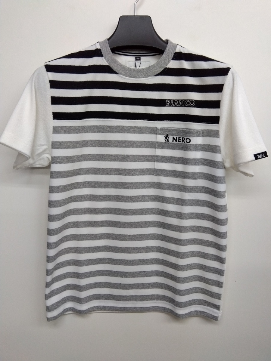 Tシャツ 40%OFF BIANERO パイル生地ボーダー(48)L 新品 送料無料拍卖